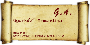 Gyurkó Armandina névjegykártya